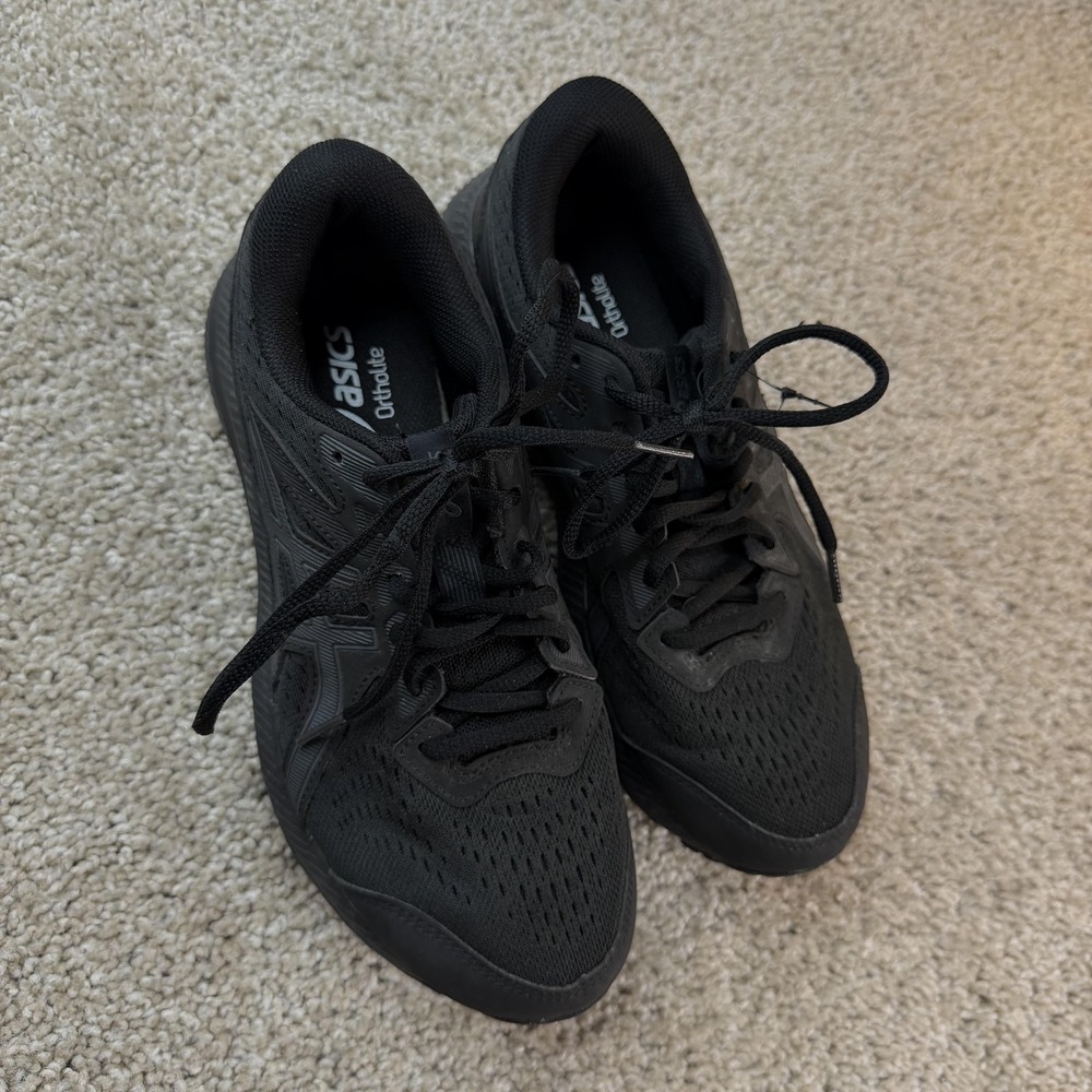 ASICS Running Shoes Womens Size 7.5 Black Mesh Ortholite Sneakers 1012B320